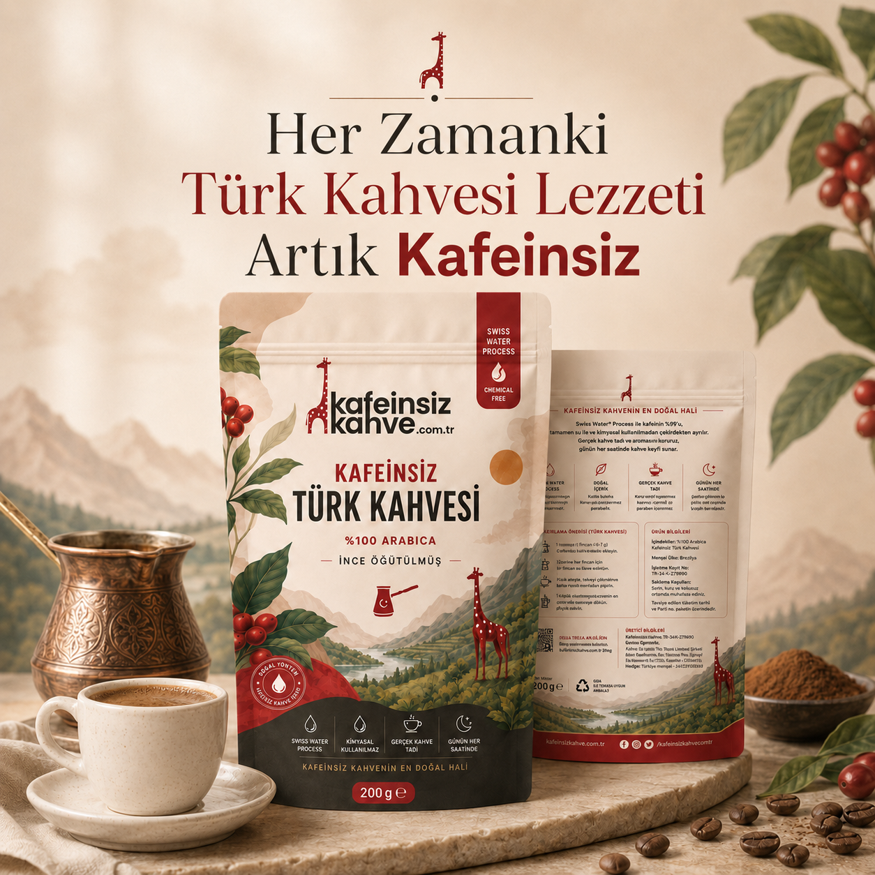 Kafeinsiz Türk kahvesi 24 saat içilebilir